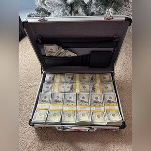 Black Briefcase with Prop Cash